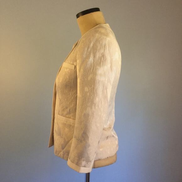 Kasper 4 Cream Ivory Jacquard Blazer Jacket Formal - Picture 5 of 10